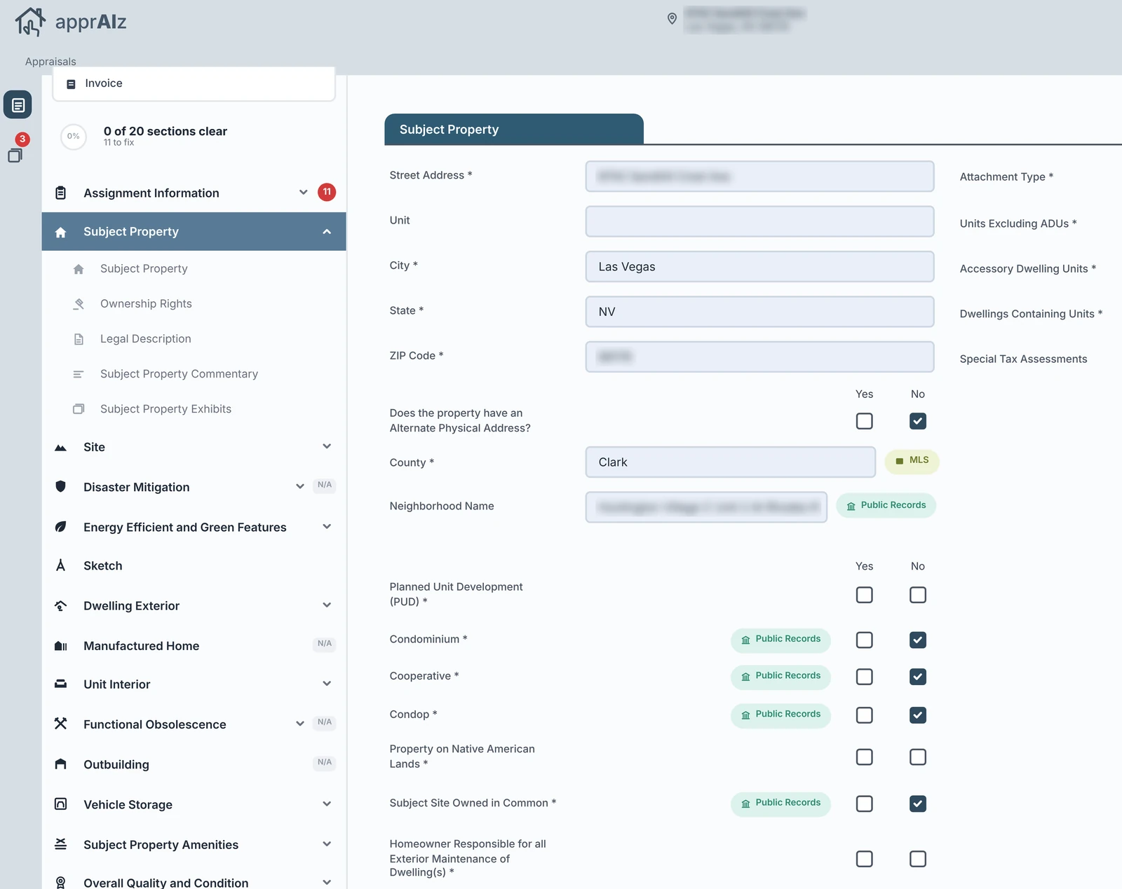 valurAIz UAD 3.6 report editor organized by section