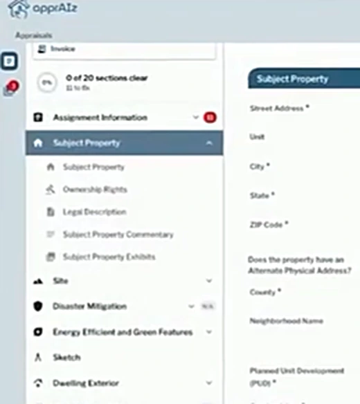 The report sections with their UAD 3.6 checks
